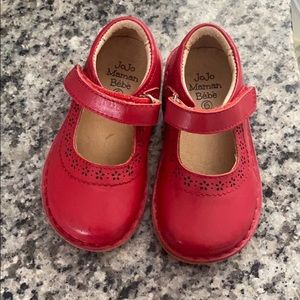 Jojo Maman Bebe red Mary Janes toddler size 6